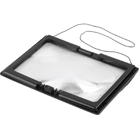 3-fache Leselupe mit LED-Beleuchtung, aus hochwertigem Acrylmaterial, Abmessungen 27,3 x 20,5 cm, für Kleingedrucktes und Sehschwäche. (1/5)