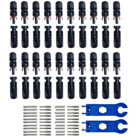 Pair Lntyq 20 Paires Connecteur Solaire Photovoltaïque,Connecteur pour Câble de Panneau Solaire,Adapté pour 2.5/4/6mm² Câble Solaire (1/4)