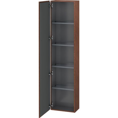 DU Hochschrank L-Cube 243x400x1760mm 1 Tür, TA li., amerik.nussbaum (1/4)