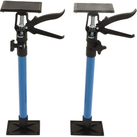 Lot de 2 Poteaux de Soutien d'Étagère Extensibles 50-115cm, Barre Télescopique de Rangement avec 4 Plaques, Support de Meuble Haut, Réglable pour Armoire et Cuisine (1/5)