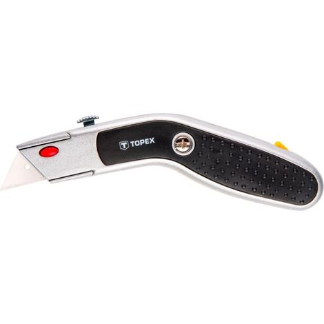 Cuchillo con hoja trapezoidal y cuerpo metálico. (1/2)