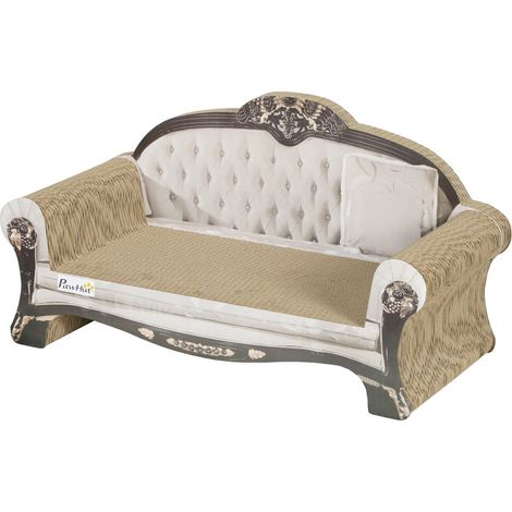 2-in-1 Cat Scratcher Catnip for Indoor Cats, 29.5 x 56 x 26cm, Brown (1/5)