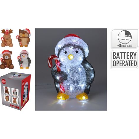 Animale a LED assortito (4 modelli), altezza 24 cm, colori bianco/marrone