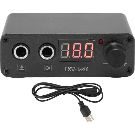 Bloc d'alimentation professionnel pour tatouage, alliage double mode, source d'énergie avec écran LCD 100-230V, prise américaine noire (1/5)