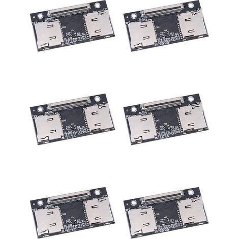 Adaptateur pour 6 cartes TF, carte de connexion double TF vers ZIF anti-interférences, compatible avec les ordinateurs et les consoles de jeux (1/5)