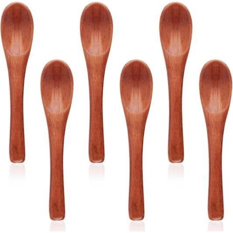 Cuillère en Bois - Non spécifié - 6pcs - Ergonomique - Facile à nettoyer - Nanmu fin (1/4)