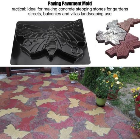 Moule de pavage papillon 44 x 31 x 4,5 cm – ABS réutilisable noir (1/4)