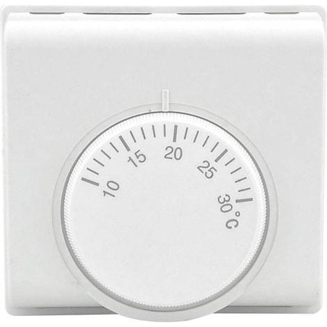 BRAVIX Thermostat d'ambiance Régulateur de température mécanique Interrupteur de Thermostat avec 2 vis pour climatisation Centrale Neuf, 220 V, Blanc (1/4)