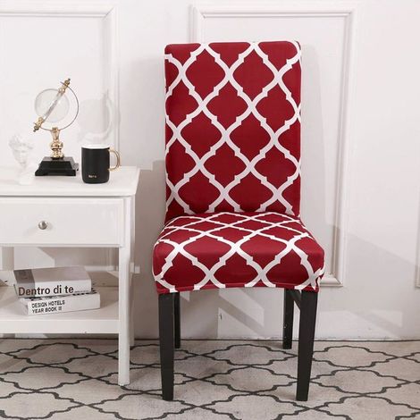 Ecleanfy - Housse élastique pour chaise haute, motif à carreaux rouges, lavable en machine, idéale pour les décorations de fêtes. (1/5)