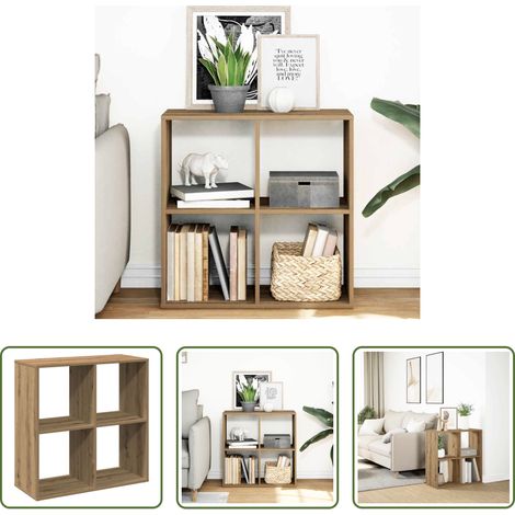 Bücherregal -  Raumteiler-Bücherregal Artisan-Eiche 69,5x29x69,5 cm (1/5)