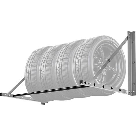 Mophorn Reifenregal zur Wandmontage, zusammenklappbar, 81–121 cm, verstellbar, Q235-Stahlreifenaufbewahrung für R14–R20-Reifen, Tragkraft 136 kg, für den Einsatz in Garagen und Werkstätten