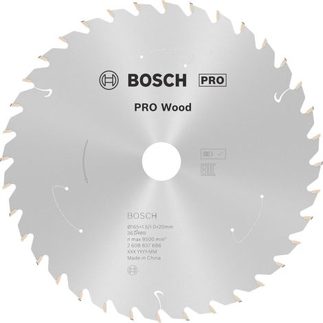 Bosch PRO Wood cordless Blatt für Kreissägen 165 x 1,5 x 20 mm - 2608837686