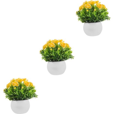 3pièces Bonsai Artificiel Potted Plant Décor Fausse Fleur Verte pour Maison Et Bureau Décoration Réaliste Et Exquise Simulant Une Plante Naturelle (1/5)
