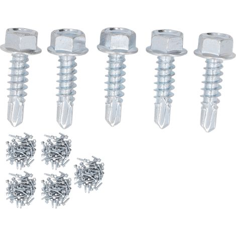 Vis à tôle autoforeuse tête hexagonale M4,2 x 16 mm, lot de 250 pièces, acier carbone zingué, vis de remplacement. (1/5)