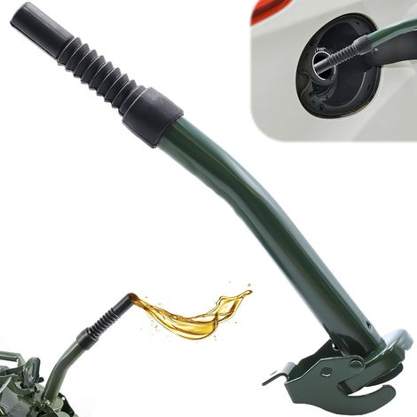 Bidon de remplissage de 26 cm - Bec verseur - Bidon de réserve - Pour essence et carburant - Tuyau d'écoulement de sécurité - Bidon en métal de 5, 10, 20 l (1/5)