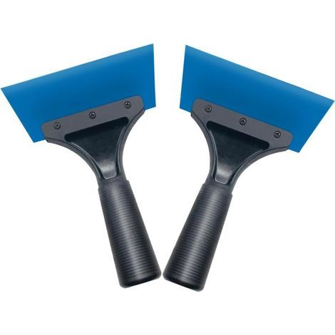 2 pièces Lot de Souples pour Film Auto Outil de Pose et Nettoyage Vitres Grattoir, Plastique pour Décalcomanies et Protection Peinture Bleu, 1813cm (1/5)