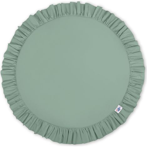 Krabbeldecke mit Rüschen - Salbeigrün (1/4)