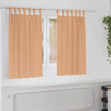 Verdunkelungs-Vorhänge mit Ringen 2 pcs Hellbraun 140 x 140 cm