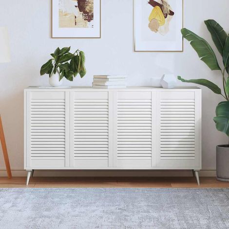 vidaXL Portes à lattes 4 pièces Blanc 69 x 49,4 cm Bois de pin massif (1/5)