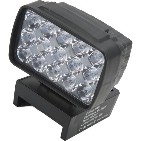 Lampe de travail LED sans fil 8 W 900 lm avec interrupteur E/S, compatible avec les batteries au lithium DeWalt 18 V-20 V (1/5)
