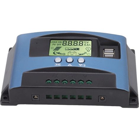 100A 12V/24V MPPT-Solarladeregler mit zwei USB-Anschlüssen und LCD-Bildschirm, mehreren Tracking-Algorithmen (1/5)
