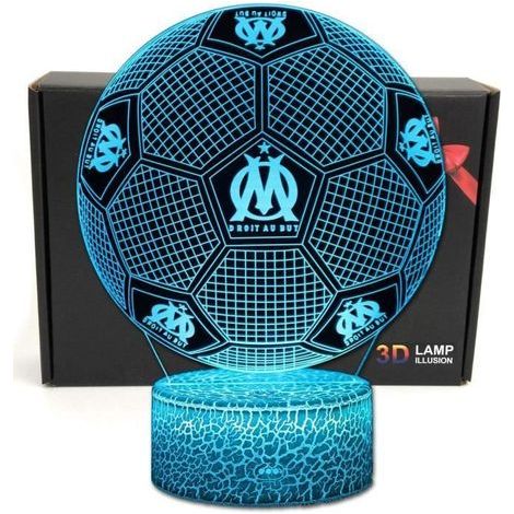 football forme 3d illusion optique intelligent 7 couleurs led night light lampe de table avec câble d'alimentation usb olympi (1/4)