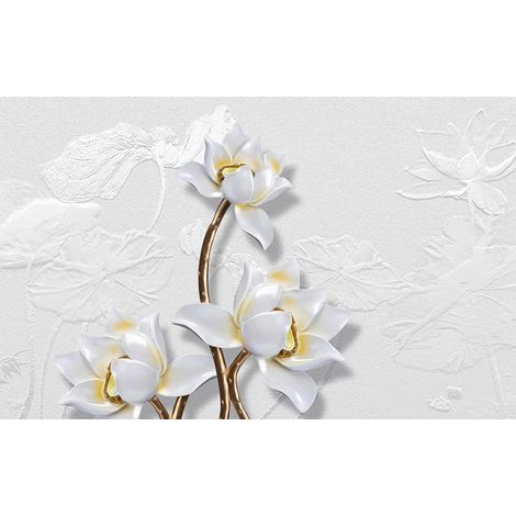 Papier peint panoramique - Fleurs 3D - 130 cm x 81 cm (1/2)