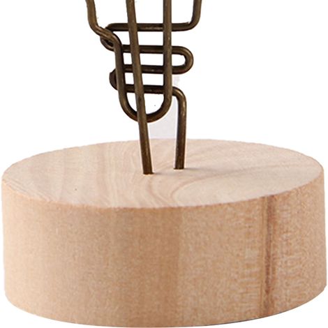 Porte-cartes de visite en bois avec ampoule, design mignon et unique, pour bureau, maison, décoration, support photo et carte, cadeau élégant. (1/4)