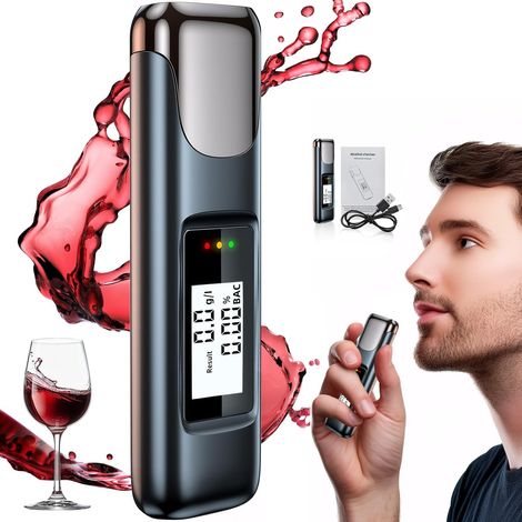 Éthylotest avec précision, écran LCD, rechargeable, testeur d'alcool portable pour les personnes et les professionnels (1/5)
