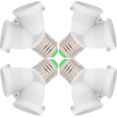 Lot de 4 adaptateurs de douille pivotante universelle E27 pour lampe LED, culot à vis double tête, pour la maison ou le bureau. (1/4)