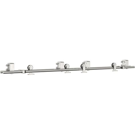 Maison Exclusive - Kit Binari Porta Scorrevole 183 cm Acciaio Inossidabile Argento