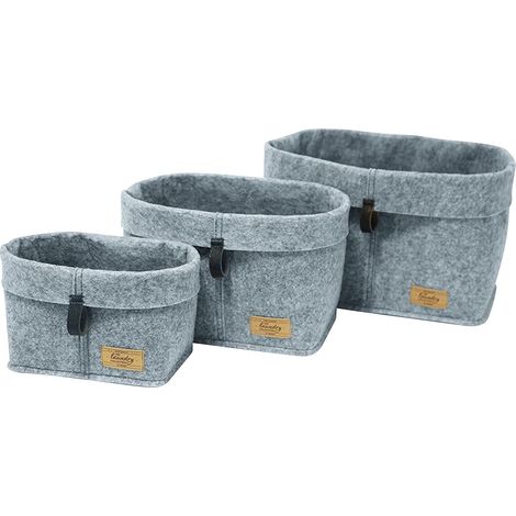 Ensemble de 3 corbeilles en feutrine FELI (1/4)
