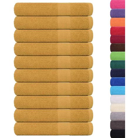 Serviettes de sauna FROGN 10 pcs doré 80x200 cm 360 g/m²