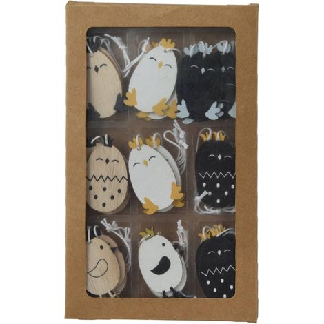 Kaemingk Osterdeko Hänger Kücken - natur, weiß, schwarz - FSC mix 70 % - 27 Stück