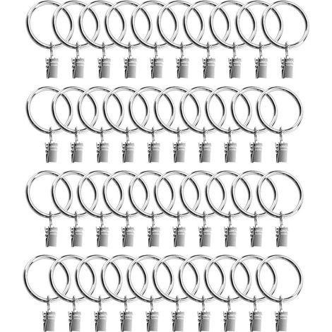 Set di 40 anelli per tende, clip per tende, supporti per tende con anelli di 35 mm di diametro per tende da finestra