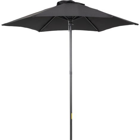 Sonnenschirm Ø196 cm, Drehbar Sonnenschirm mit Knickfunktion, sechseckig Balkonschirm Strandschirm windfest stabil Marktschirm Kurbelschirm Sonnenschutz für Strand Balkon Garten, Schwarz 
On-Site