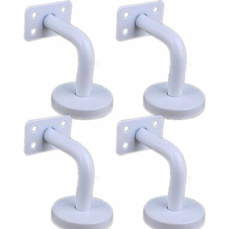 LaBlanc - 4 supports de main courante en acier inoxydable en blanc pour supports de rampe d'escalier muraux pour supports muraux de rampe d'escalier,60 mm x 60 mm (1/3)