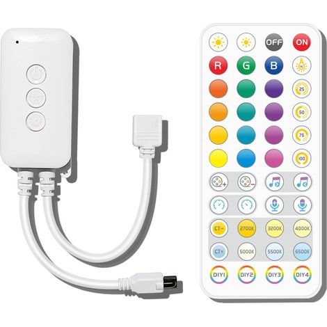 TUYA Music Controller, 5-in-1 WiFi Smart Controller with Rhythm Effects and Doodles, 44 RGBCW Keys