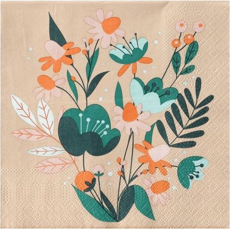 Eglo Servietten Blätter Mahuli bunt 16,5 x 16,5 cm - 20er Pack Servietten