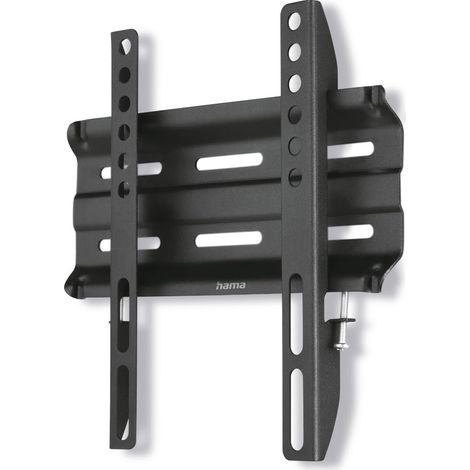 Support Mural TV (TV 19" à 48", VESA jusqu'à 200 x 200, écran de 48 à 122 cm jusqu'à 25kg, Support Plat, Distance au Mur 2.3cm, avec Chevilles) Noir (1/5)