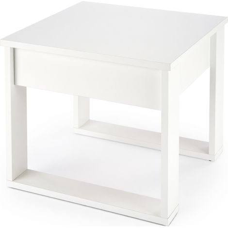 Mesa de centro Houston 1401, Blanco, 52x60x60cm, Diámetro: 0, Aglomerado laminado, Angular (1/5)