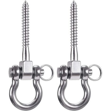 2 Pièces 250KG Capacité Acier Inoxydable Crochet De Plafond, Suspension Trainer Kit de Suspension pour Chaise accrochante, Lampe accrochante, hamac, Sac de Boxe, entraîneur de Bride (1/5)