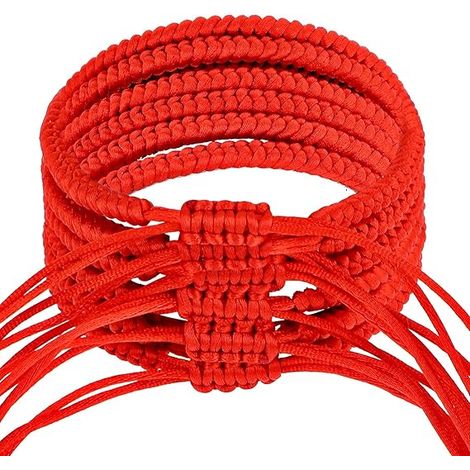 Bracelet porte-bonheur en lot de 6 pour femmes et hommes, bracelet tissé en fil rouge, bracelet d'amitié fait main