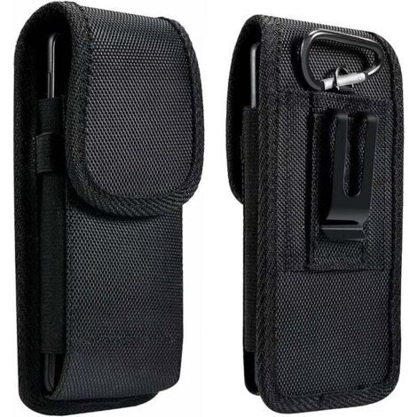 Funda vertical para cinturón para teléfonos móviles/smartphones, Talla M (Diagonal: 12 cm/4,7"), Textil, Clip para cinturón, Cubierta adhesiva (1/4)