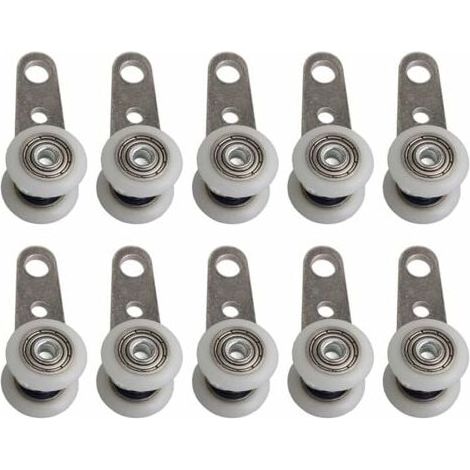 10er-Set Rollen für Erkerfenster oder Schiebetüren - Metall und Kunststoff - 4,5 x 1,9 cm FLITI