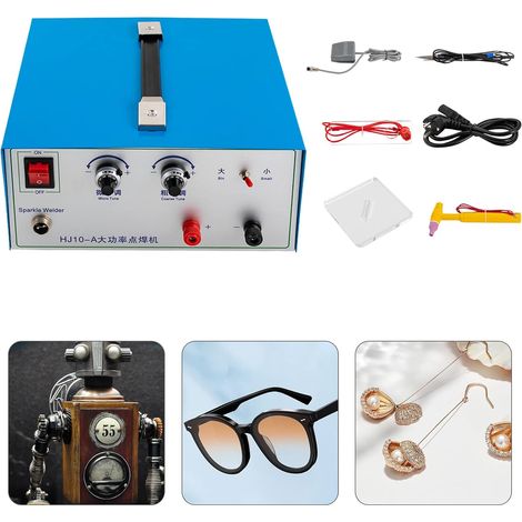 Pulse Spot Welder Poste de soudage par points Doré/argenté 100 A 500 W pour souder or, or carat, argent et fer (1/5)