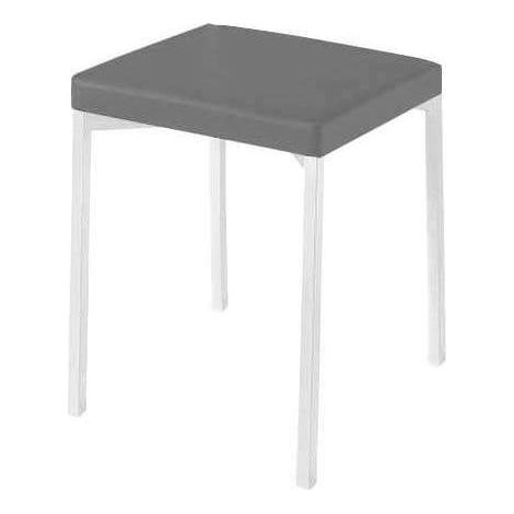 Pack de 4 taburetes bajos tapizado en polipiel gris, 47cm(alto) 40cm(ancho) 40cm(largo) (1/2)