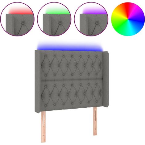 Maison Exclusive - Testiera a LED Grigio Scuro 93x16x118/128 cm in Tessuto (1/5)