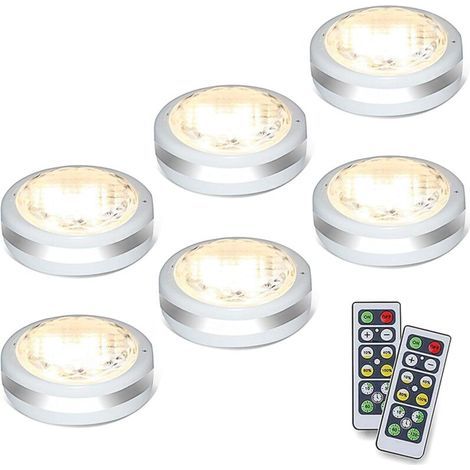 Set mit 6 kabellosen LED-Lampen mit Fernbedienung (1/5)