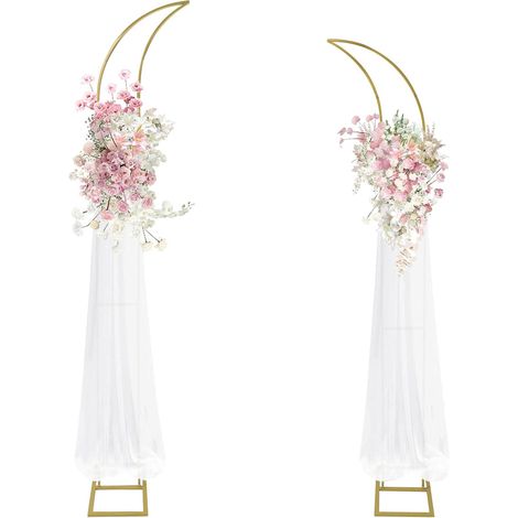 Lot de 2 arche Mariage, Support de Toile de Fond en Métal, Arche Anniversaire Cérémonie, Décoration Jardin (1/5)